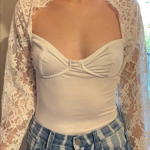 White lace body suite